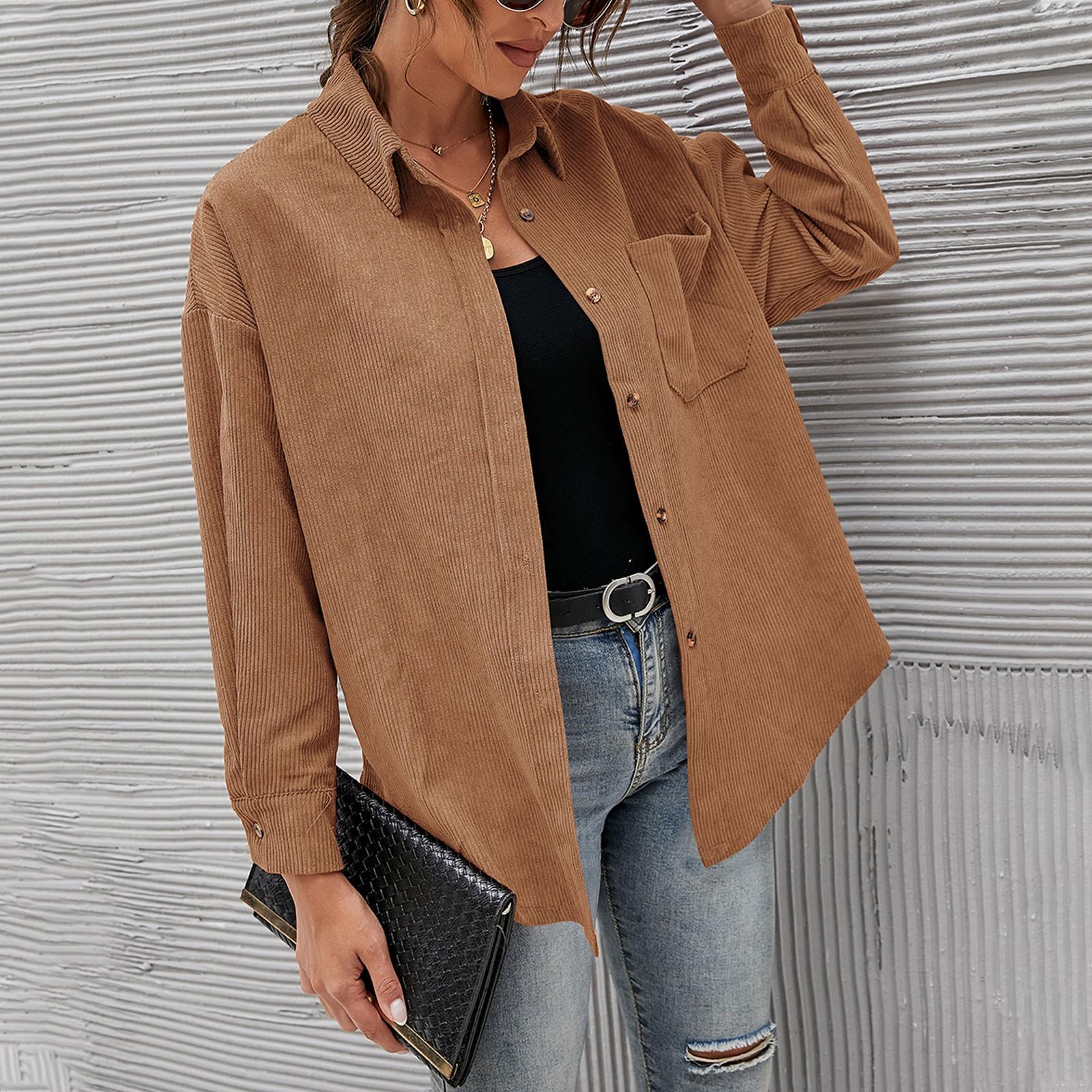 Женская модная куртка большого размера, свободная повседневная вельветовая рубашка для женщин M
Женская модная куртка большого размера, свободная повседневная вельветовая рубашка для женщин M