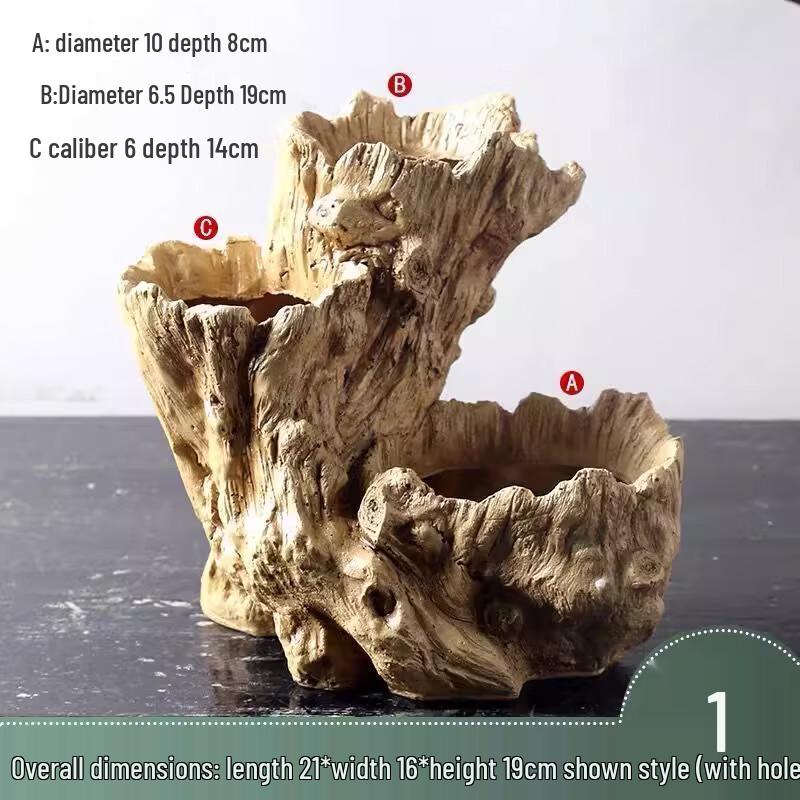 Imitation Wood Tree Root Style Multi-Pot Planter
Imitation Wood Tree Root Style Multi-Pot Planter