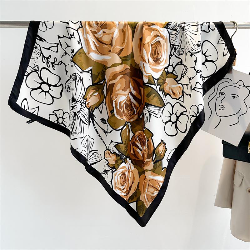 Смугастий твіловий шовковий шарф: Велика квадратна шаль та сонцезахисна дорожня хустка на голову - 90 см, ідеально підходить для весни та осені 90x90cm
Смугастий твіловий шовковий шарф: Велика квадратна шаль та сонцезахисна дорожня хустка на голову - 90 см, ідеально підходить для весни та осені 90x90cm