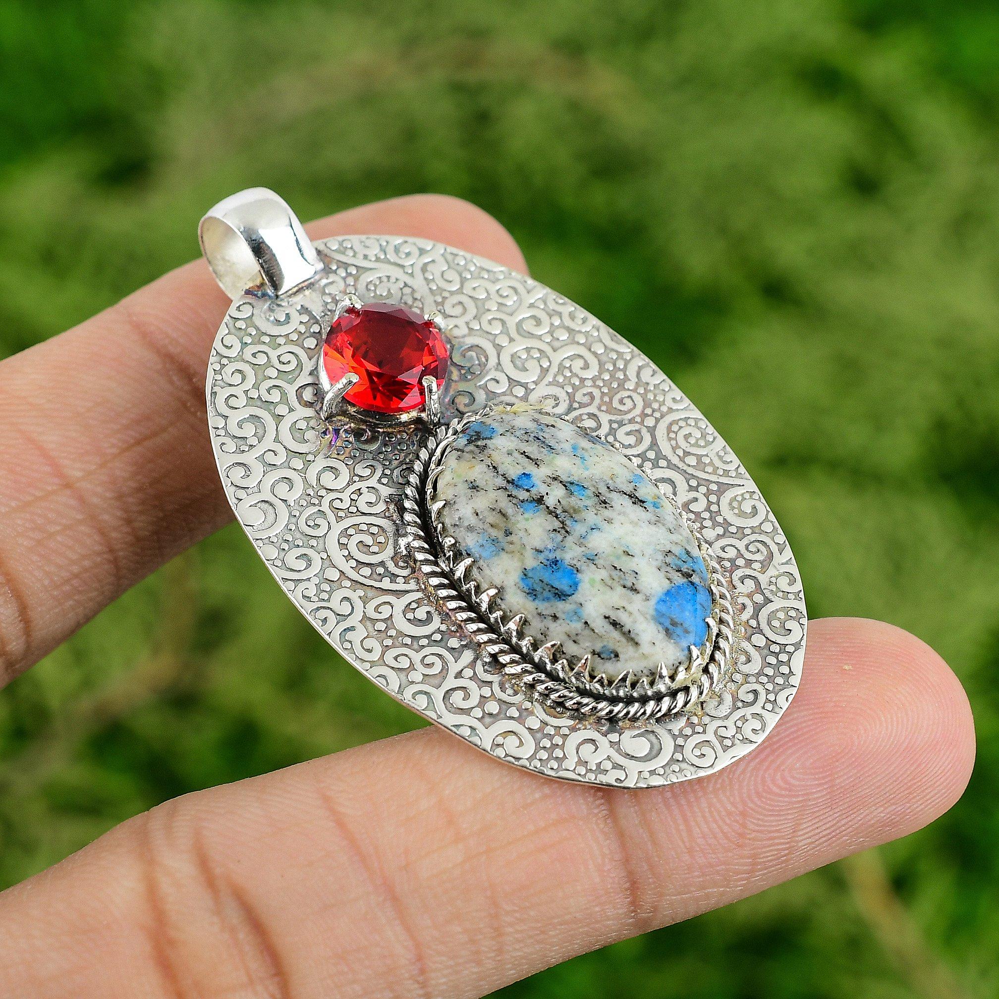 Oval Natural K2 Jasper Mozambique Garnet 925 Silver Art Deco New Pendant Jewelry
Oval Natural K2 Jasper Mozambique Garnet 925 Silver Art Deco New Pendant Jewelry