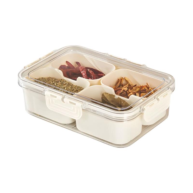 Multi Compartment Snacks Tray Divided Clear Food Storage Box with Portable Handle and Lid Transparent Seasoning Holder 4 points белый
Multi Compartment Snacks Tray Divided Clear Food Storage Box with Portable Handle and Lid Transparent Seasoning Holder 4 points белый