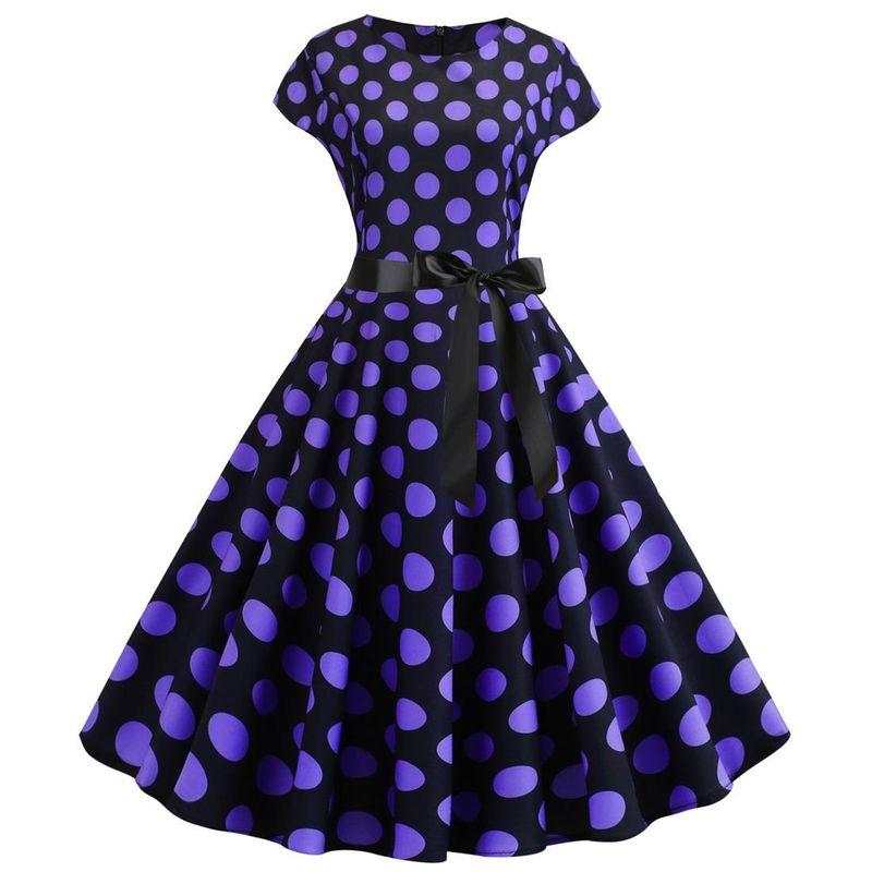 Cross-Border Foreign Trade Summer Retro Women s round Neck Cover Sleeve Polka Dot Large Swing Dress with Black Ribbon Waist 8026 Black M
Cross-Border Foreign Trade Summer Retro Women s round Neck Cover Sleeve Polka Dot Large Swing Dress with Black Ribbon Waist 8026 Black M