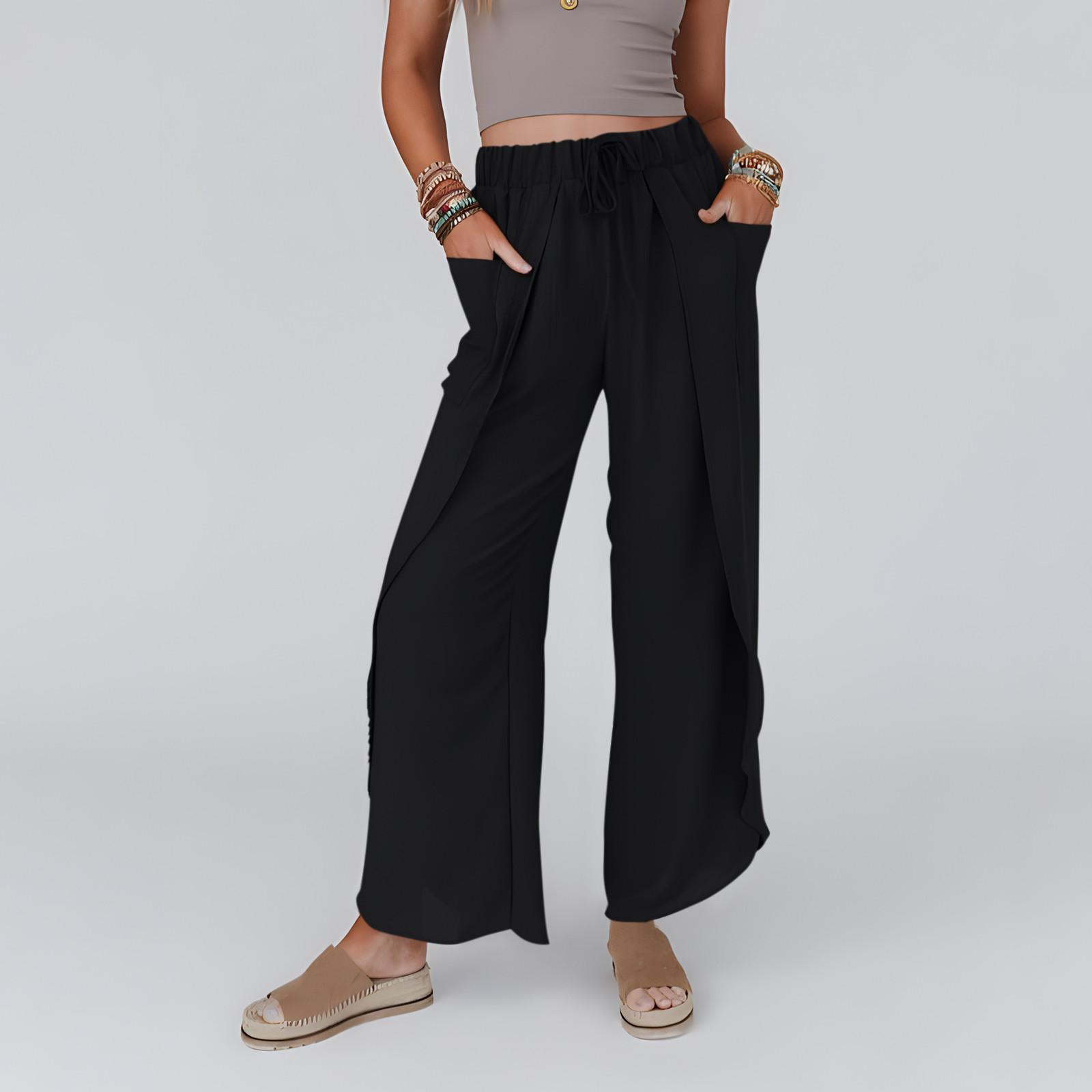 Широкие брюки Брюки со средней талией Свободные утягивающие расклешенные женские брюки Женские брюки L чёрный
Широкие брюки Брюки со средней талией Свободные утягивающие расклешенные женские брюки Женские брюки L чёрный