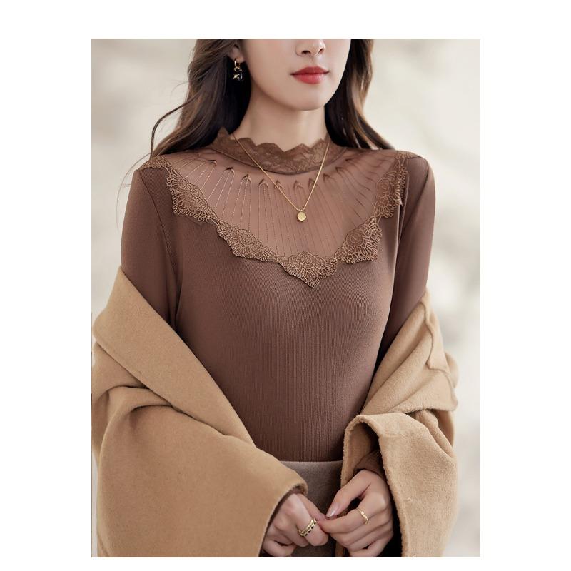 Кружевная полуводолазка базовая рубашка для женщин новая осень и зима женская модная внутренняя сетчатая рубашка с длинными рукавами One size
Кружевная полуводолазка базовая рубашка для женщин новая осень и зима женская модная внутренняя сетчатая рубашка с длинными рукавами One size