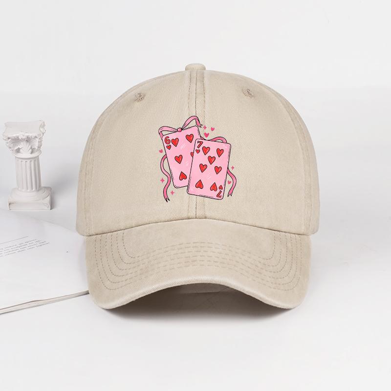 Red Heart Playing Card 67 Printed Washed Baseball Cap Soft, Comfortable, Breathable, Adjustable Sweet, Cool, Playful, Retro, Fas
Red Heart Playing Card 67 Printed Washed Baseball Cap Soft, Comfortable, Breathable, Adjustable Sweet, Cool, Playful, Retro, Fas