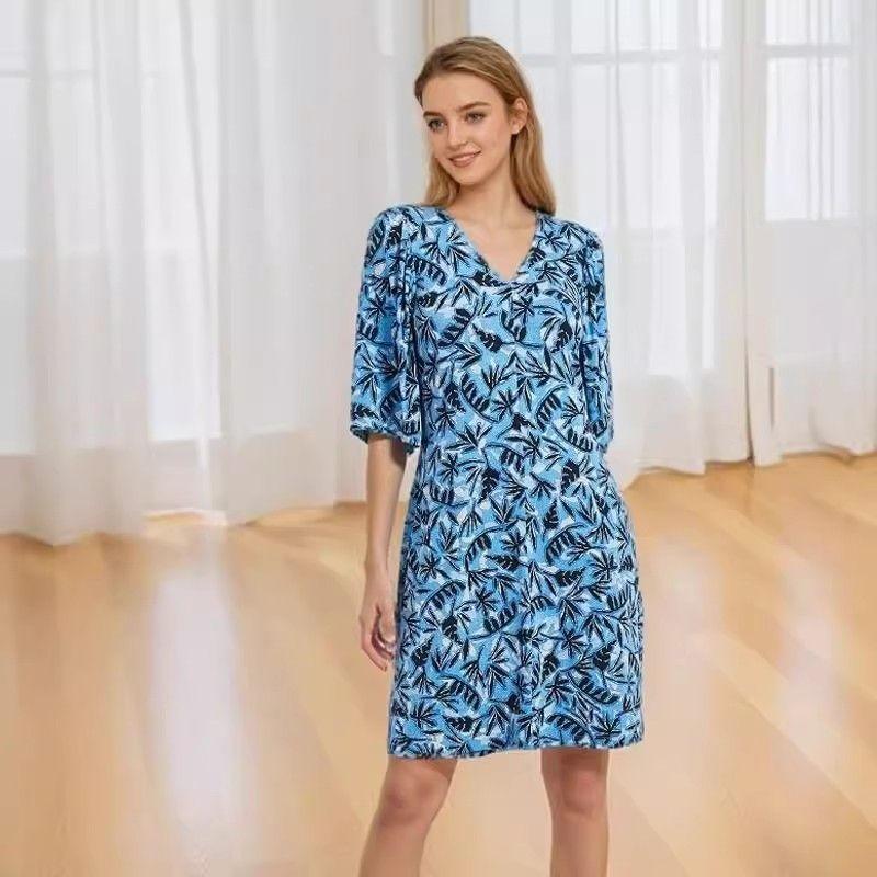 Wood Tencel Width Middle-Sleeve Floral-Print Dress Fashion Plus Size Women s Pocket Type a Chubby Girl Slim Looking 25 Summer New Arrival 823 Blue and black Print 2XL
Wood Tencel Width Middle-Sleeve Floral-Print Dress Fashion Plus Size Women s Pocket Type a Chubby Girl Slim Looking 25 Summer New Arrival 823 Blue and black Print 2XL