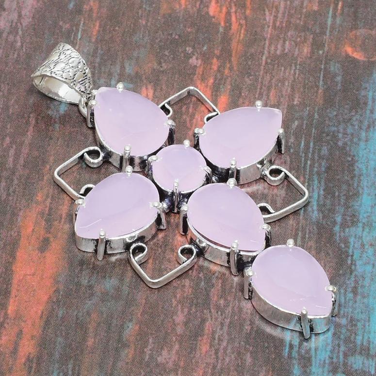 Ювелирный кулон ручной работы из стерлингового серебра 925 пробы с крестом и розовым халцедоном на День Благодарения 2.56 Inches розовый
Ювелирный кулон ручной работы из стерлингового серебра 925 пробы с крестом и розовым халцедоном на День Благодарения 2.56 Inches розовый