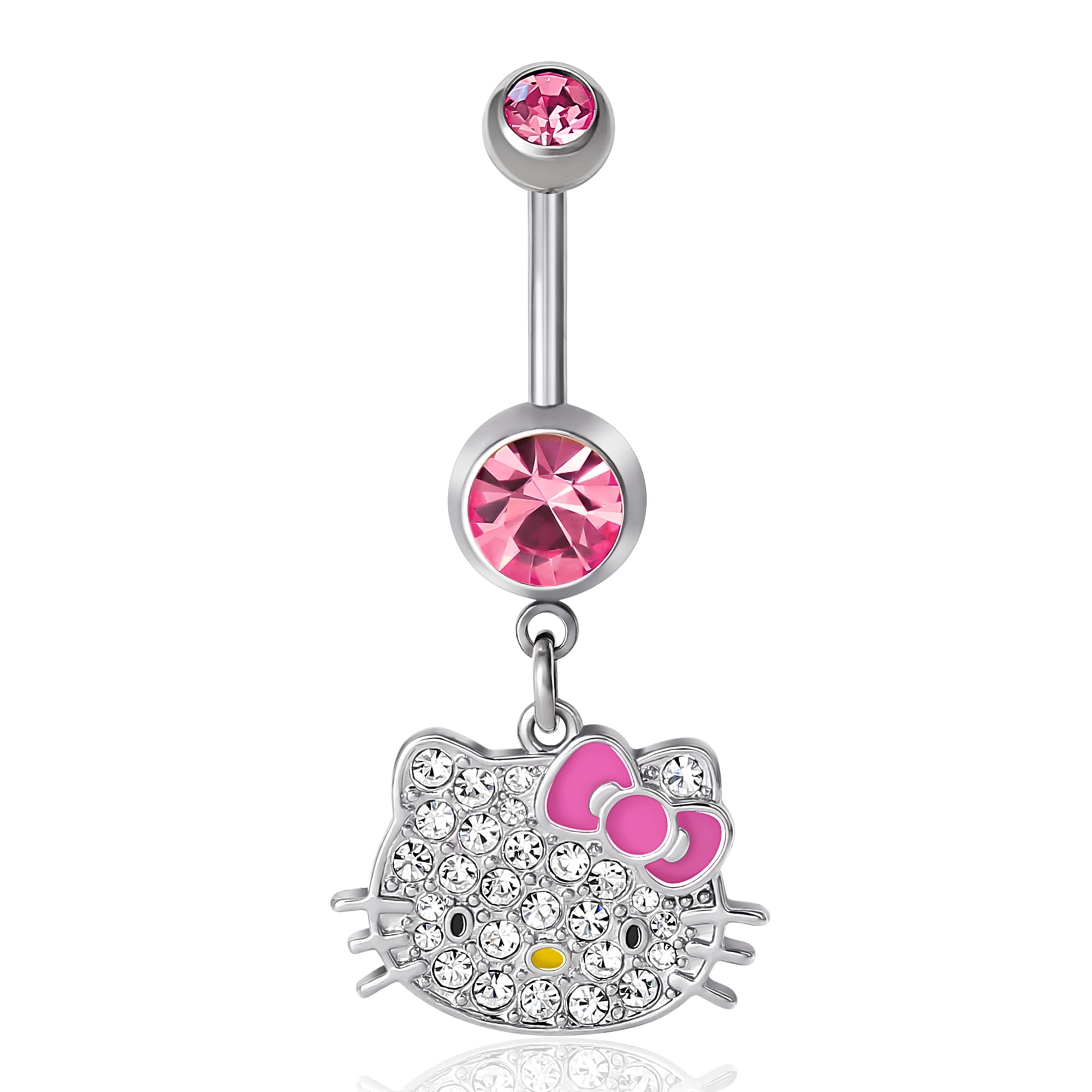 Hello Kitty Belly Button Ring 14g Stainless Steel Cute Belly Button Piercing Jewelry Sanrio Official Stainless Crystal License, Steel, рожевий
Hello Kitty Belly Button Ring 14g Stainless Steel Cute Belly Button Piercing Jewelry Sanrio Official Stainless Crystal License, Steel, рожевий