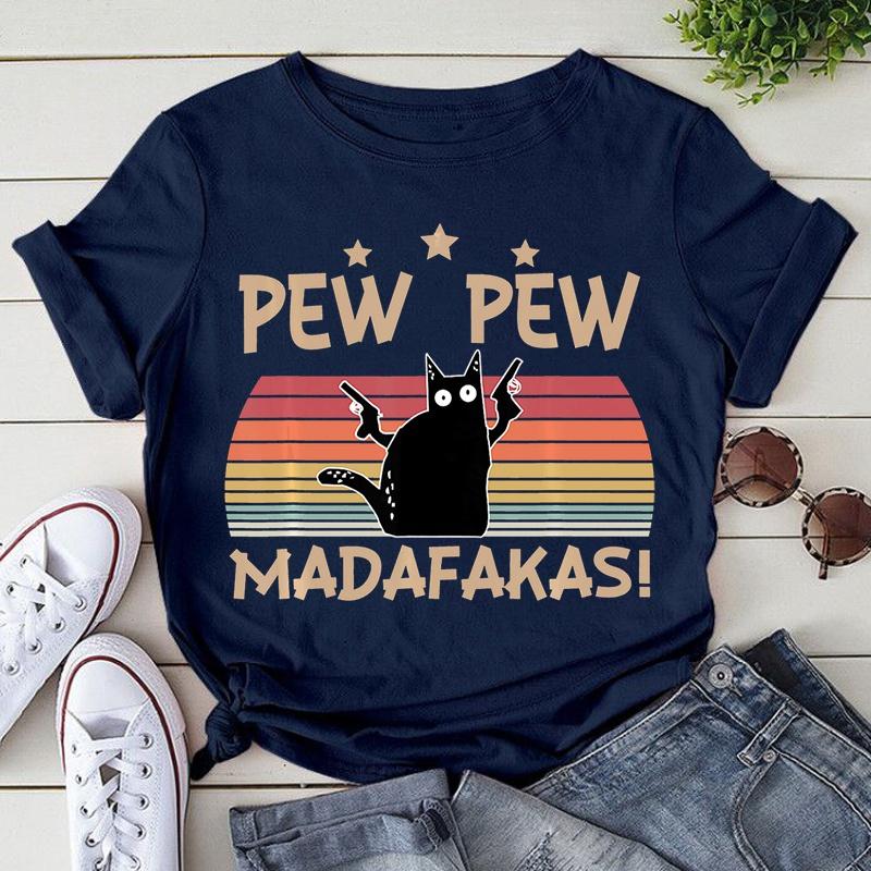 Модні смішні футболки Pew Pew Madafakas з принтом Жіночі літні повсякденні футболки з короткими рукавами Топи з круглим вирізом S
Модні смішні футболки Pew Pew Madafakas з принтом Жіночі літні повсякденні футболки з короткими рукавами Топи з круглим вирізом S