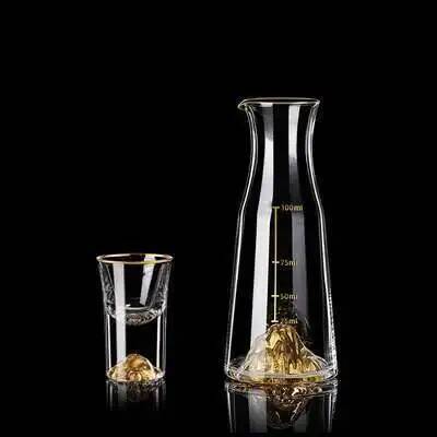 Crystal Golden Mountain Liquor S Glass Decanter Set White Spirit Vodka Gold Berg Foil Sake Dispenser Small Wine Cup Wineglass 10-100ml
Crystal Golden Mountain Liquor S Glass Decanter Set White Spirit Vodka Gold Berg Foil Sake Dispenser Small Wine Cup Wineglass 10-100ml