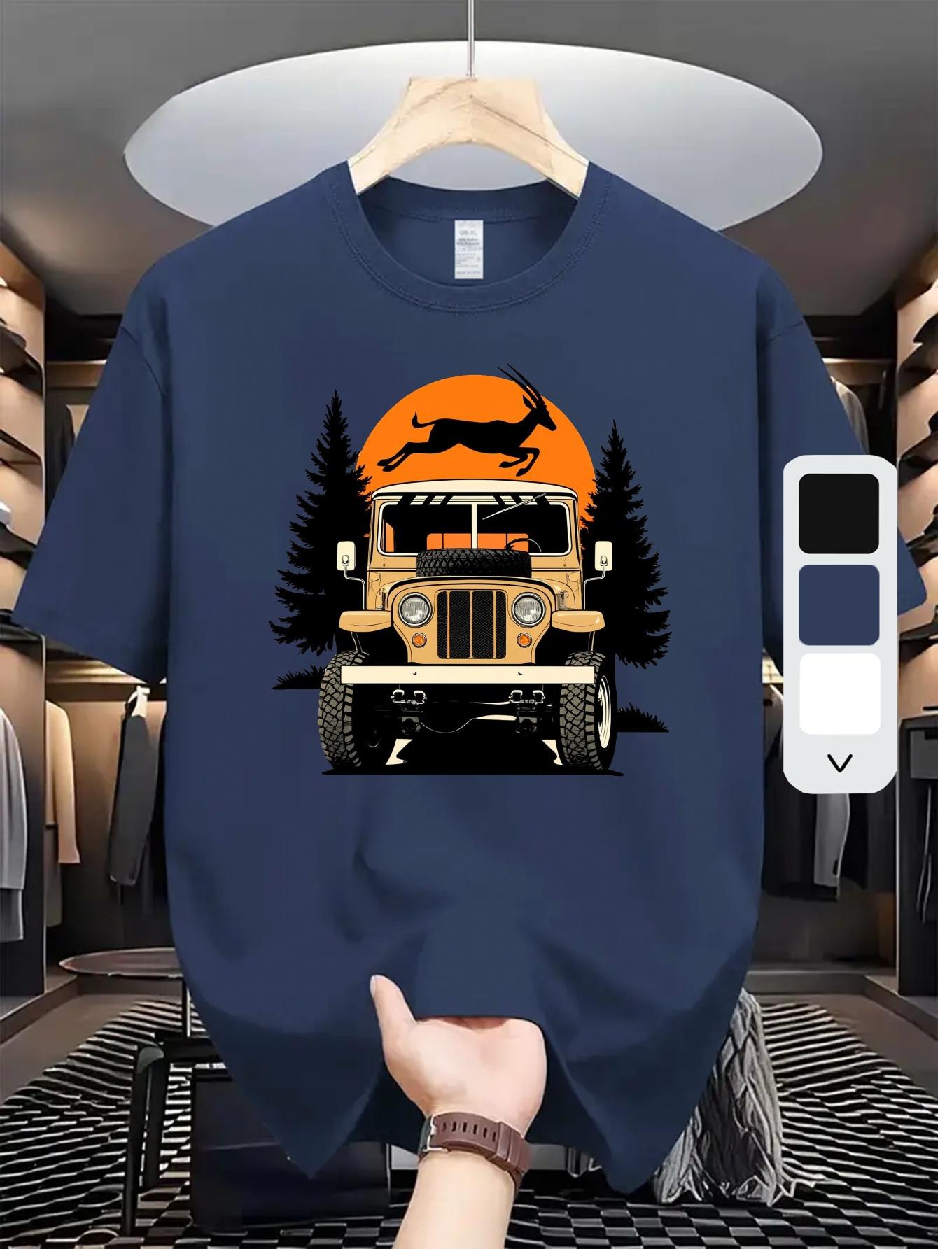 Graphic T-shirt - Soft Cotton Blend Crewneck Tee with Off-Road Adventure Design (White/Black/Navy/Gray/Maroon/) | Stretch Knit Fabric for Gym S
Graphic T-shirt - Soft Cotton Blend Crewneck Tee with Off-Road Adventure Design (White/Black/Navy/Gray/Maroon/) | Stretch Knit Fabric for Gym S