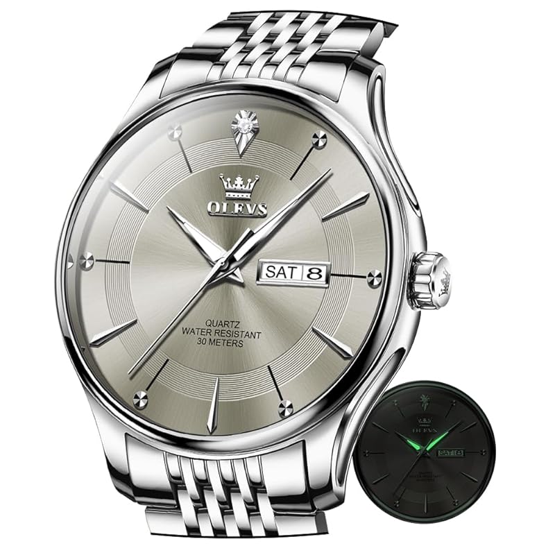 OLEVS watch men s quartz metal band diamond date simple Fashionable light men watch night light waterproof watch for men student gray
OLEVS watch men s quartz metal band diamond date simple Fashionable light men watch night light waterproof watch for men student gray