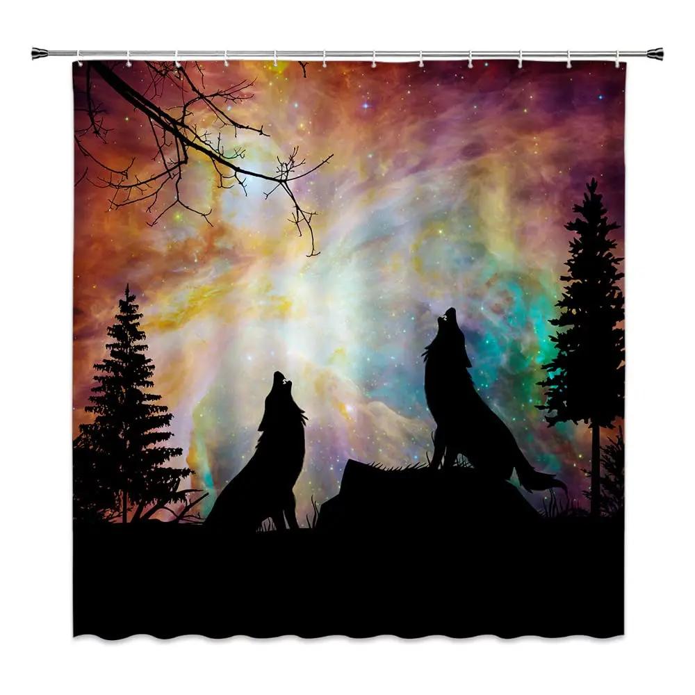 Wolf Silhouette Shower Curtain Black White Howling Thunderstorm Animal Moonlight Mystic Decor Bathroom Waterproof With 12 Hooks W60H190(CM)-1 Pcs
Wolf Silhouette Shower Curtain Black White Howling Thunderstorm Animal Moonlight Mystic Decor Bathroom Waterproof With 12 Hooks W60H190(CM)-1 Pcs