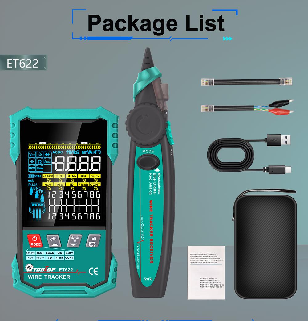 Умный тестер сетевого кабеля 400M Тест POE QC Обрыв LAN Кабель Отображение Мультиметр NCV Телефонная линия RJ45 Трассировщик проводов
Умный тестер сетевого кабеля 400M Тест POE QC Обрыв LAN Кабель Отображение Мультиметр NCV Телефонная линия RJ45 Трассировщик проводов