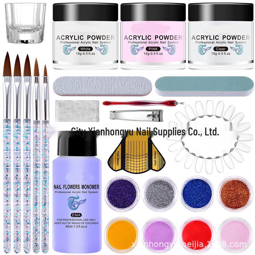Nail Art Kit: Polish Remover, Premium Crystal Liquid Monomer, Extension Crystal Powder, Wearable Set 40ml crystal liquid
Nail Art Kit: Polish Remover, Premium Crystal Liquid Monomer, Extension Crystal Powder, Wearable Set 40ml crystal liquid