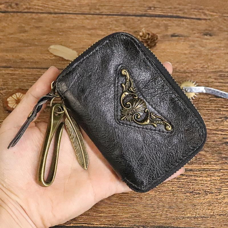 New Top Layer Cowhide Waist Hanging Key Bag for Men, Vintage Vegetable Tanned Leather, Hand Polished and Used Zipper, Home Key Bag чёрный
New Top Layer Cowhide Waist Hanging Key Bag for Men, Vintage Vegetable Tanned Leather, Hand Polished and Used Zipper, Home Key Bag чёрный