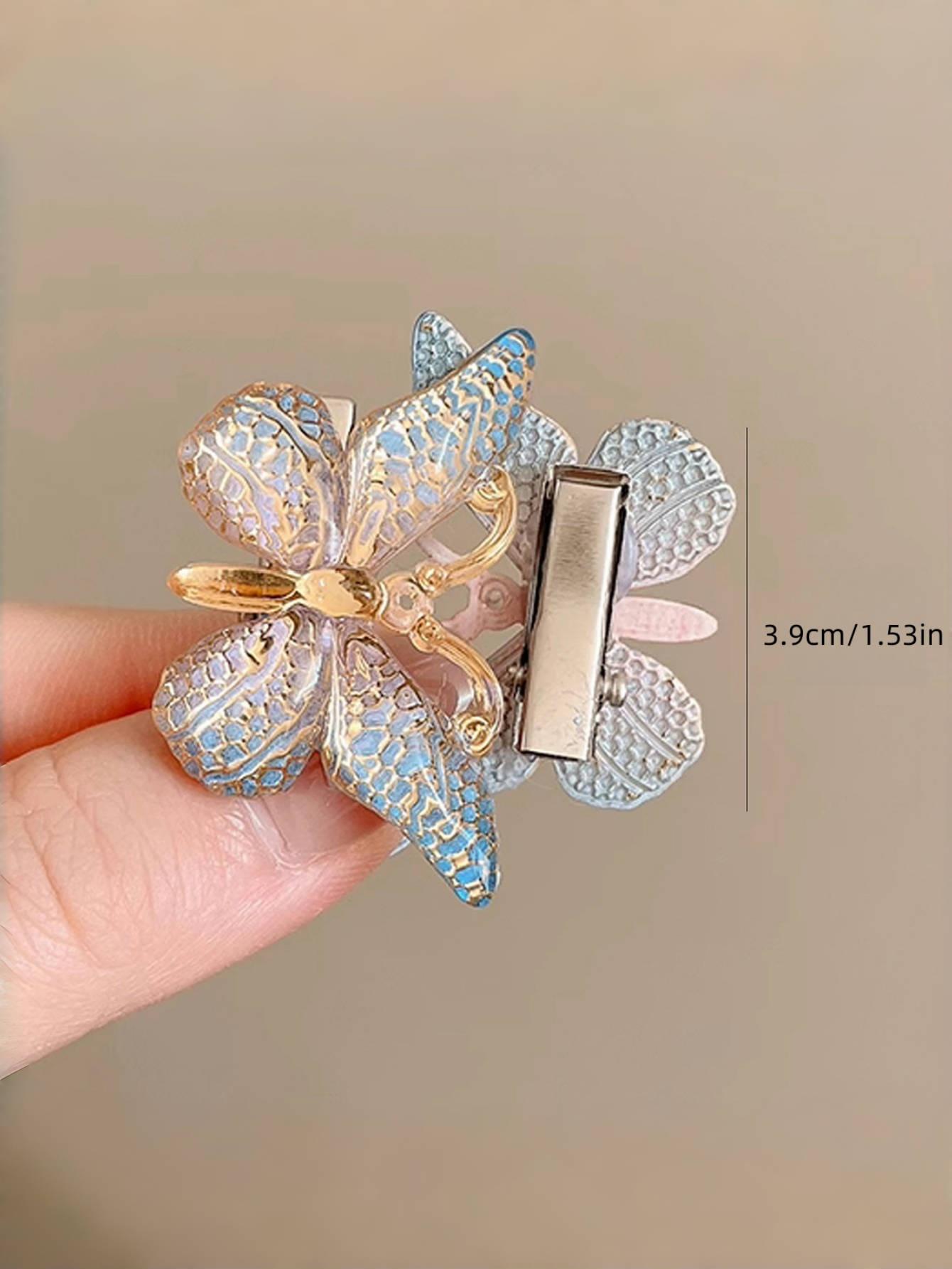 10pcs Girls Color gradient artificial butterfly hairpin, random color cute sweet fairy style hairpin, for girls hair decoration
10pcs Girls Color gradient artificial butterfly hairpin, random color cute sweet fairy style hairpin, for girls hair decoration