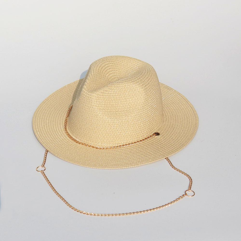 Metal Chain Straw Hat - Women s Paper Braided Sun Visor, Boho Beach Cap for Summer M 56-58cm
Metal Chain Straw Hat - Women s Paper Braided Sun Visor, Boho Beach Cap for Summer M 56-58cm