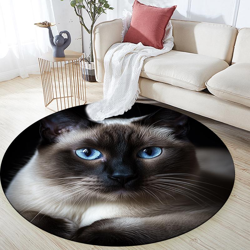 Black Siamese Cat pattern round rug,Carpet Rug for Living Room Bedroom Playroom ,Non-slip Floor Mat,Holiday Gifts and Birthday Gifts. 80cmx80cm
Black Siamese Cat pattern round rug,Carpet Rug for Living Room Bedroom Playroom ,Non-slip Floor Mat,Holiday Gifts and Birthday Gifts. 80cmx80cm