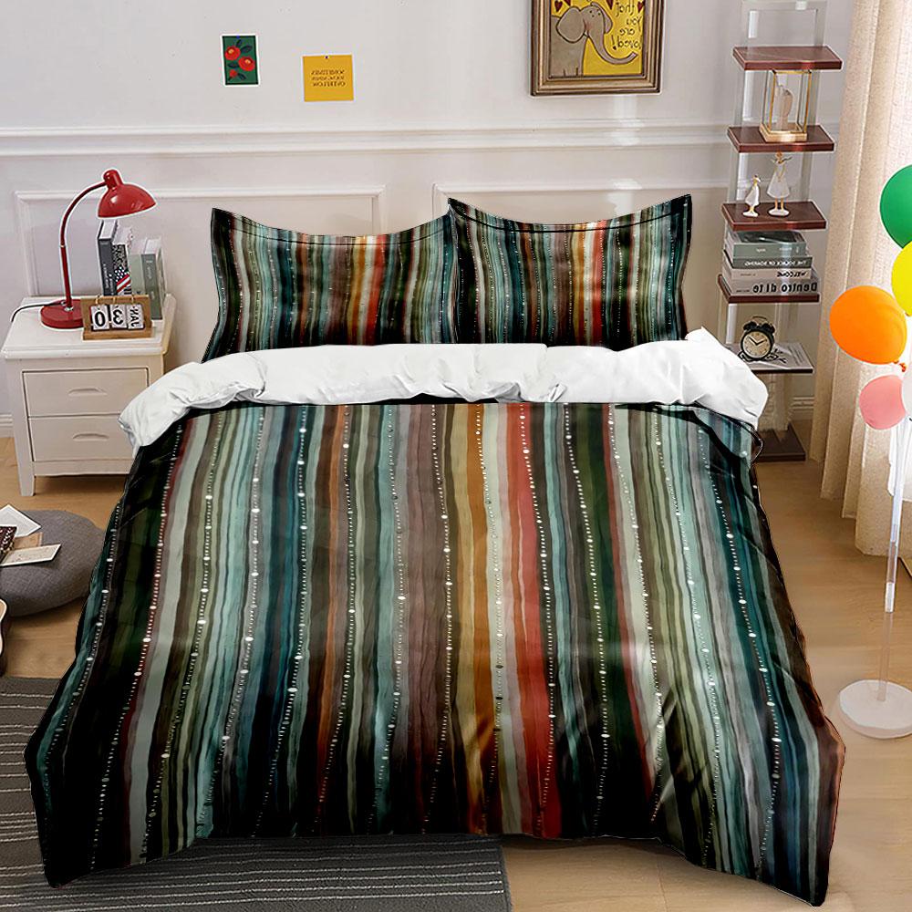 Vertical multicolored striped pattern. Bedding sets Duvet cover sets Duvet covers Pillowcases(1 * Duvet Cover 2 * Pillowcases, without duvet insert) 135x200cm
Vertical multicolored striped pattern. Bedding sets Duvet cover sets Duvet covers Pillowcases(1 * Duvet Cover 2 * Pillowcases, without duvet insert) 135x200cm
