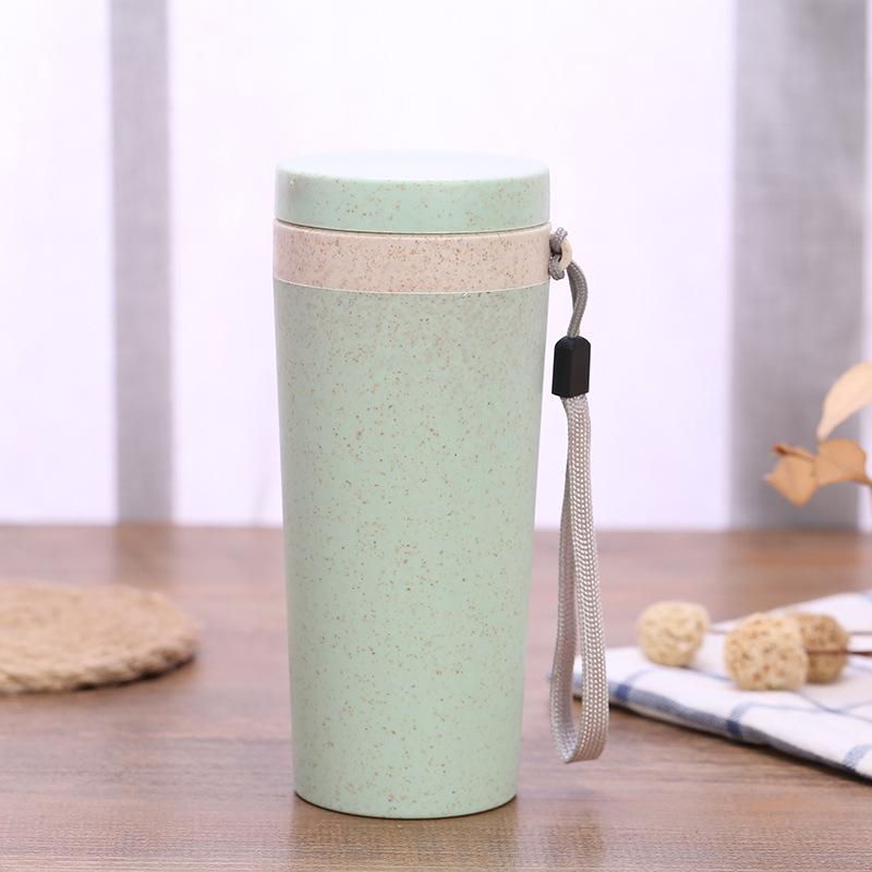 Экологичная чашка из пшеничной соломы для ароматизации - двухслойная портативная рекламная подарочная чашка 300ml