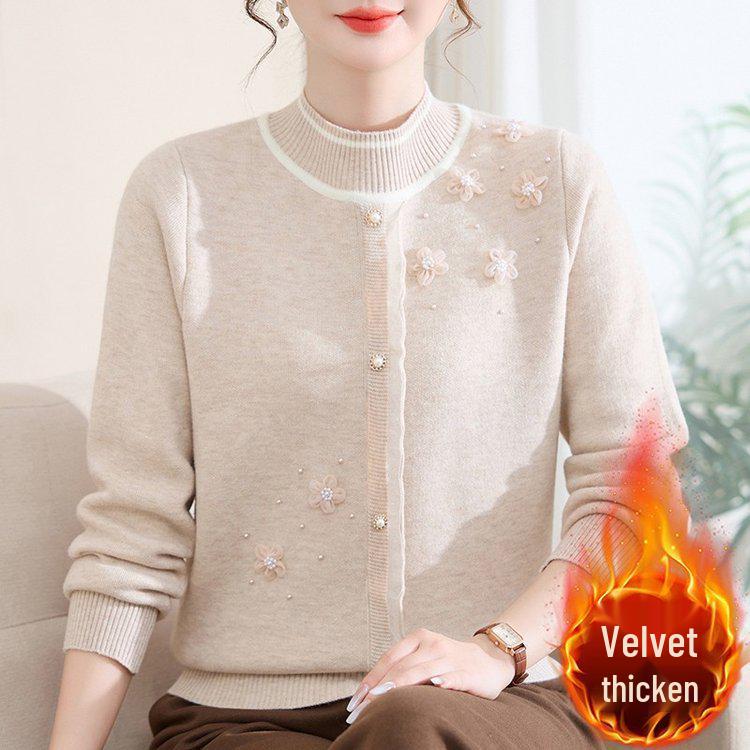 Plus Velvet Winter Knit Sweater: Thick Half-High Collar Warm Top for Moms 2XL suitable for 105-120 jin
Plus Velvet Winter Knit Sweater: Thick Half-High Collar Warm Top for Moms 2XL suitable for 105-120 jin