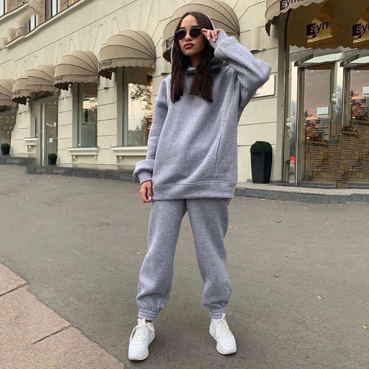 Winter Casual Hooded Sweater Two Piece Suit Solid Color Outdoor Sports Autumn S серый
Winter Casual Hooded Sweater Two Piece Suit Solid Color Outdoor Sports Autumn S серый