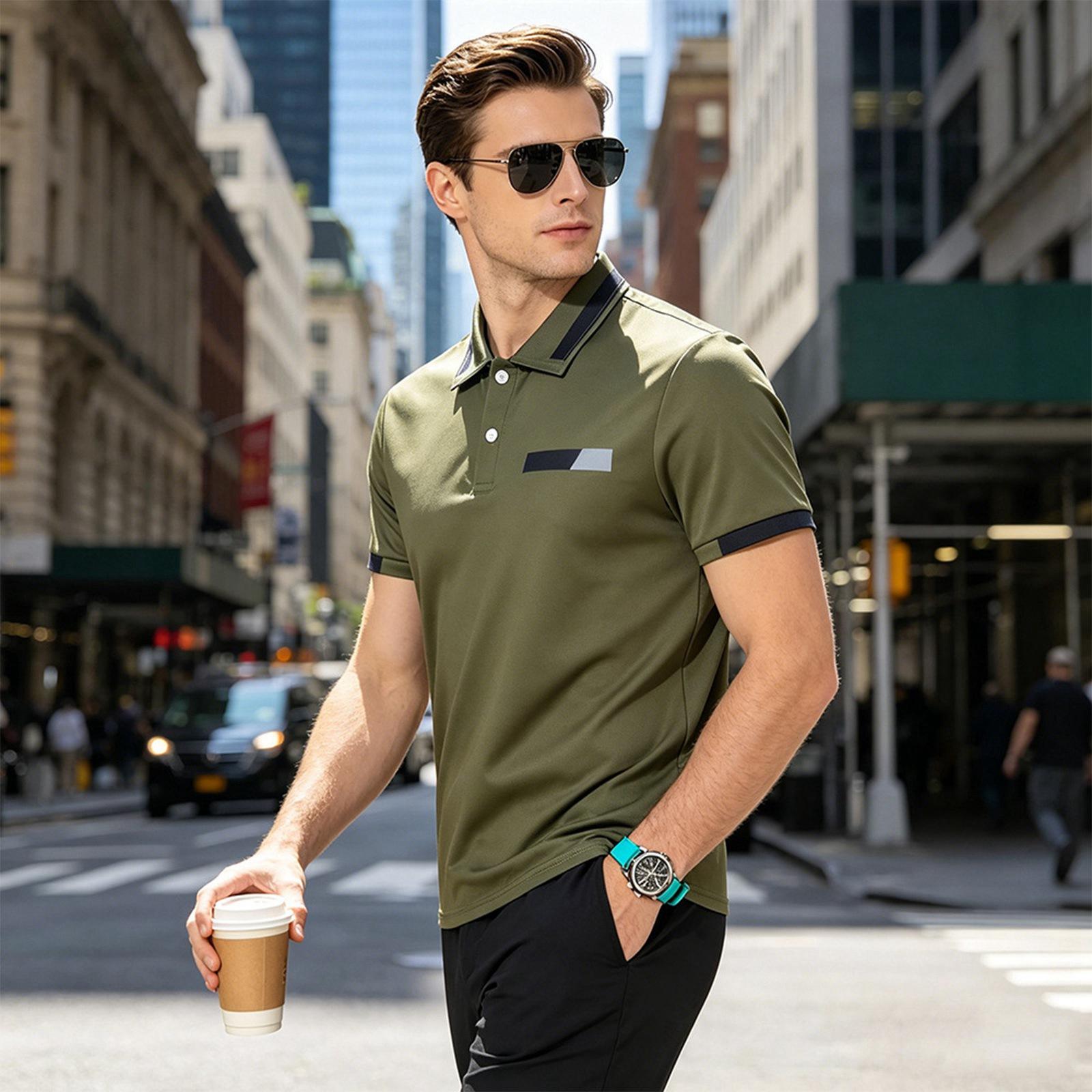 Men s Short Sleeve Polo Shirt Classic Fit Button Down Collar Pocket Design Casual Lightweight Breathable Top for Daily Wear L
Men s Short Sleeve Polo Shirt Classic Fit Button Down Collar Pocket Design Casual Lightweight Breathable Top for Daily Wear L