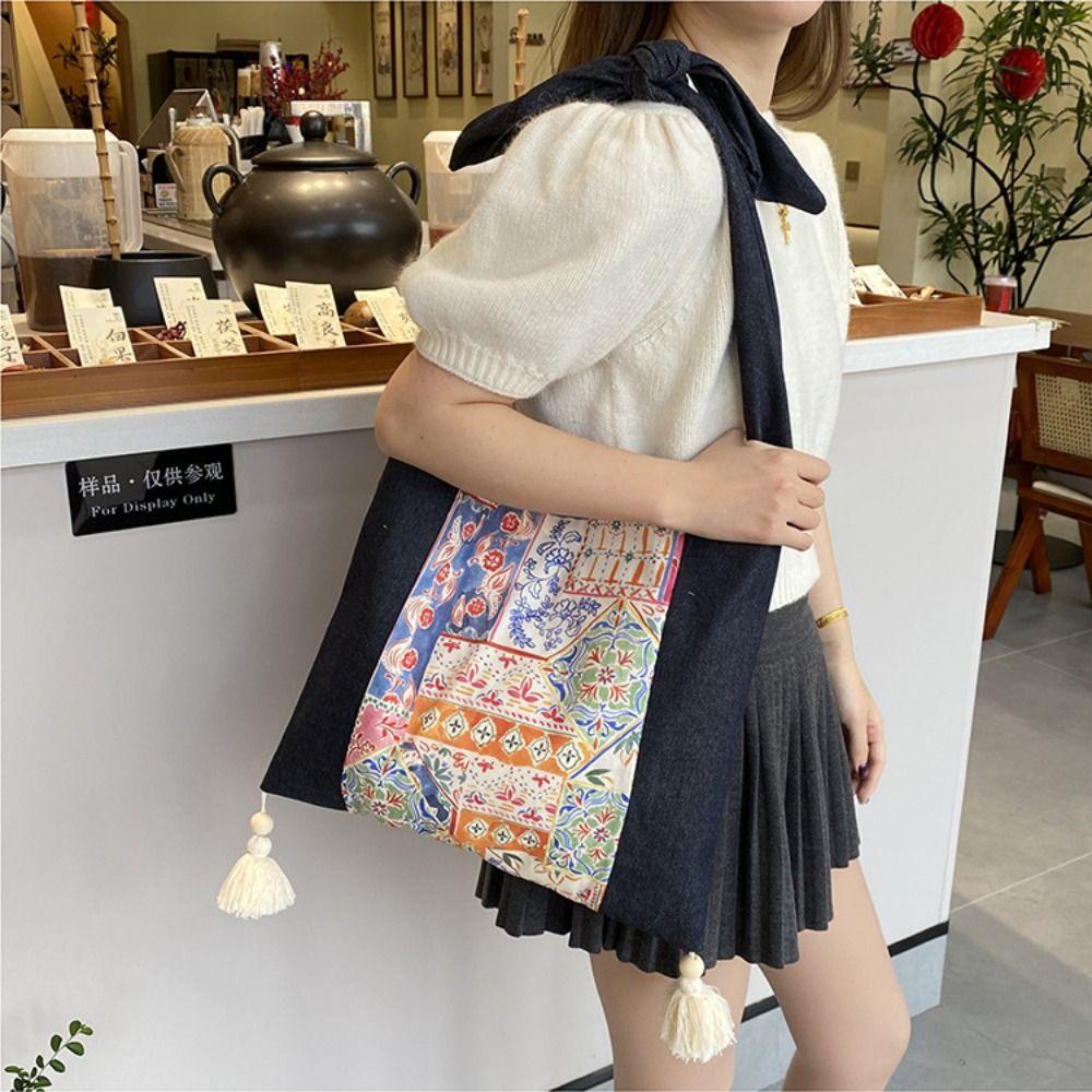 Printed Denim Shoulder Bag Tassel Bohemian Messenger Bag Ethnic Style Crossbody Bags Travel Style 4
Printed Denim Shoulder Bag Tassel Bohemian Messenger Bag Ethnic Style Crossbody Bags Travel Style 4