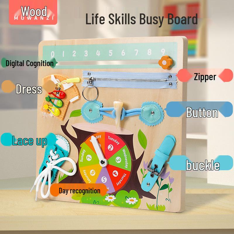 Montessori Early Childhood Multifunctional Busy Board - Life Skills Training & Puzzle Enlightenment Toy
Montessori Early Childhood Multifunctional Busy Board - Life Skills Training & Puzzle Enlightenment Toy