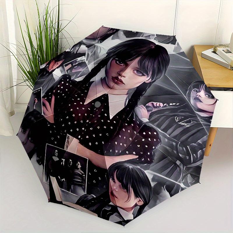 Wednesday Addams,Gothic Fashion Automatic Folding Umbrella 8 Ribs Lightweight Design, Durable Iron Frame, Compact and Portable, Ideal Birt
Wednesday Addams,Gothic Fashion Automatic Folding Umbrella 8 Ribs Lightweight Design, Durable Iron Frame, Compact and Portable, Ideal Birt