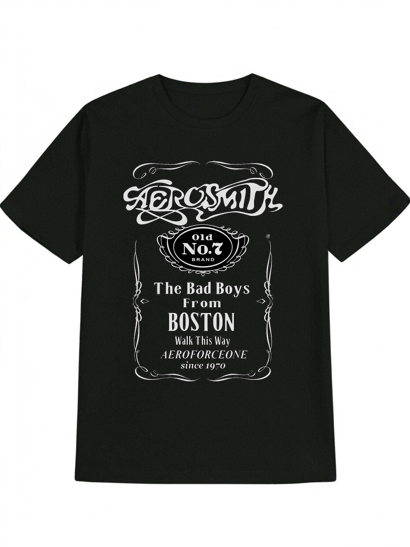 Casual Aerosmith-Inspired Round Neck T-shirt - Old No.7 Logo & The Bad Guys from Boston Print XXXL
Casual Aerosmith-Inspired Round Neck T-shirt - Old No.7 Logo & The Bad Guys from Boston Print XXXL