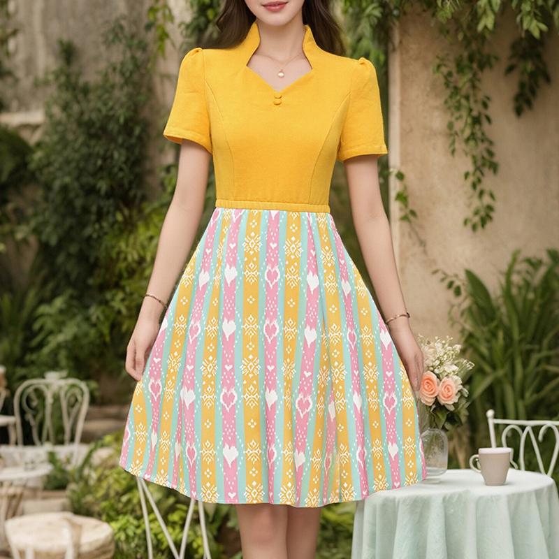 ZANZEA Women Casual Print Patchwork Summer Short Sleeve Dress Holiday M жёлтый
ZANZEA Women Casual Print Patchwork Summer Short Sleeve Dress Holiday M жёлтый