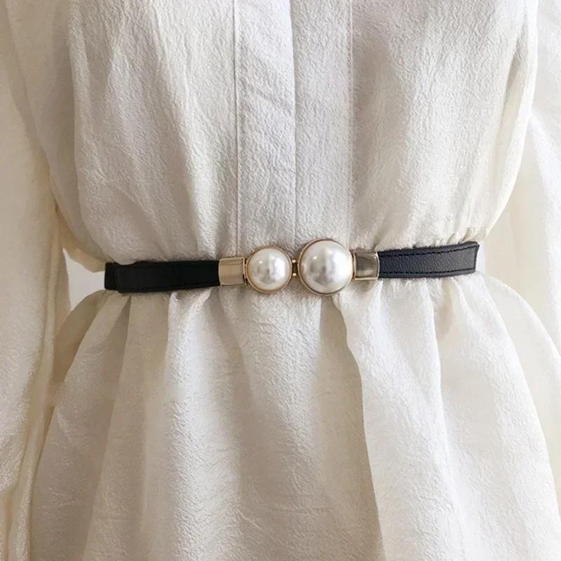 Women s Belt Creative Double Pearl Leather Dress Waist Elastic Thin Elegant Women Fashion Accessories Clothes Decoration Gifts 63-65cm чорний
Women s Belt Creative Double Pearl Leather Dress Waist Elastic Thin Elegant Women Fashion Accessories Clothes Decoration Gifts 63-65cm чорний