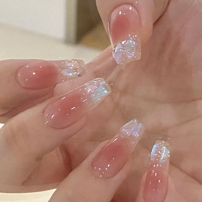 Aurora Diamond Blush Ice Press-On Ballet Nails - Short Transparent Finish Handmade Nails M Size #10 pieces/bag
Aurora Diamond Blush Ice Press-On Ballet Nails - Short Transparent Finish Handmade Nails M Size #10 pieces/bag