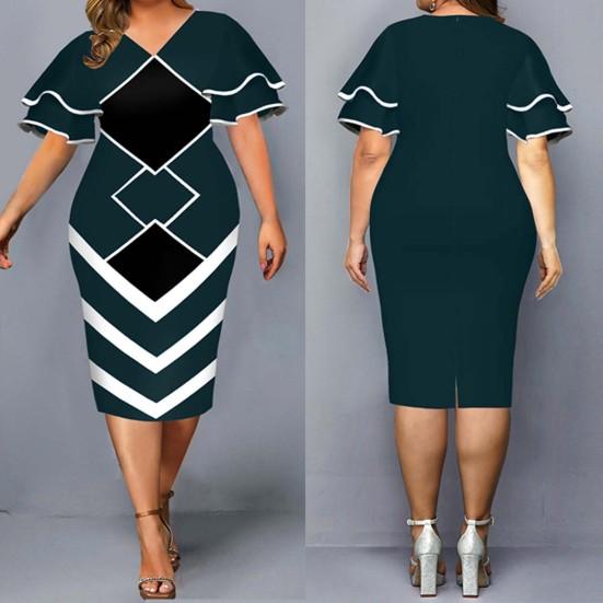 Женские нижние юбки размера плюс, торжественное платье с геометрическим принтом, расклешенное платье с коротким рукавом, осеннее платье до середины икры с v-образным вырезом для свадьбы
Женские нижние юбки размера плюс, торжественное платье с геометрическим принтом, расклешенное платье с коротким рукавом, осеннее платье до середины икры с v-образным вырезом для свадьбы