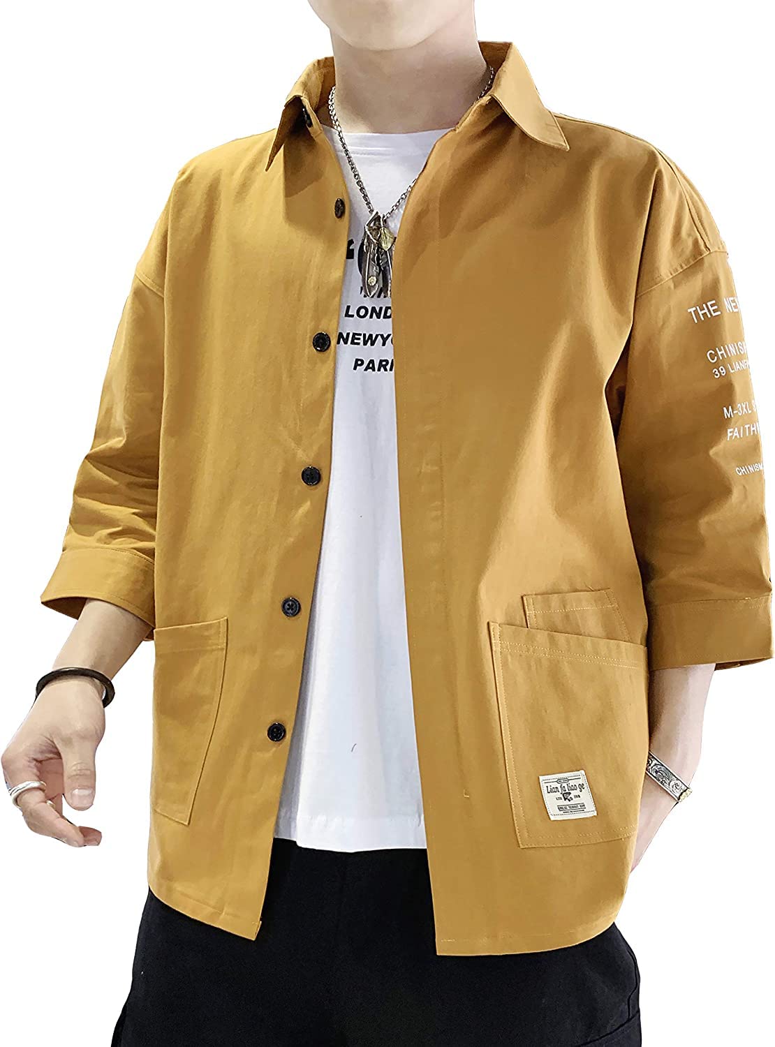Summer clothes for sleeve linen sweat quick sweat stain dress suitable for spring and 2XL men, 3/4 shirt, shirt, absorbing, drying, prevention,
Summer clothes for sleeve linen sweat quick sweat stain dress suitable for spring and 2XL men, 3/4 shirt, shirt, absorbing, drying, prevention,