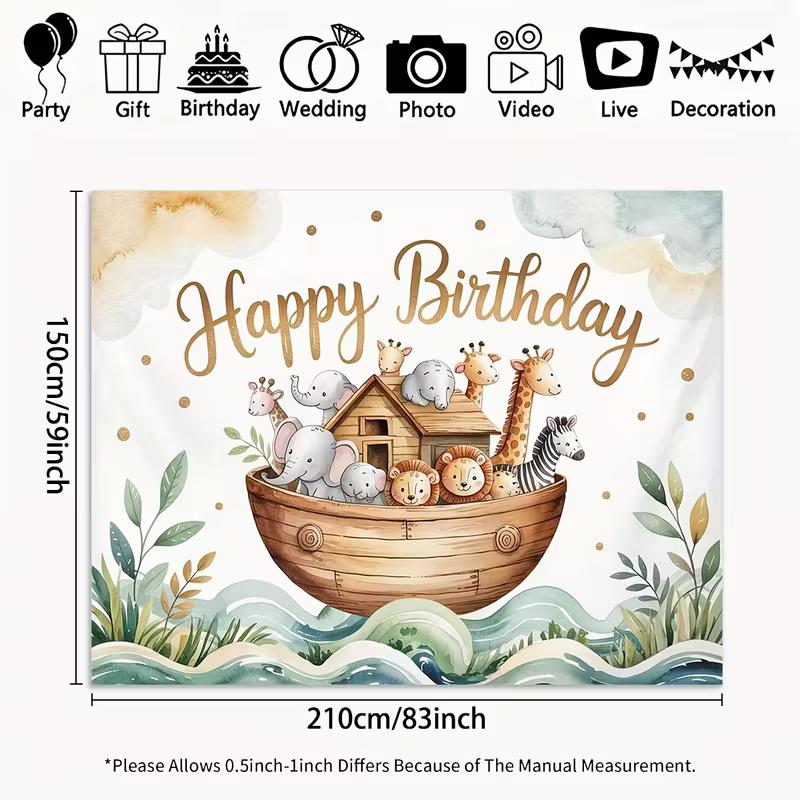 2D Noah s Ark Happy Birthday Backdrop Watercolor Animals Party Photography Background Banner 47.2x31.5inch/120*80cm
2D Noah s Ark Happy Birthday Backdrop Watercolor Animals Party Photography Background Banner 47.2x31.5inch/120*80cm