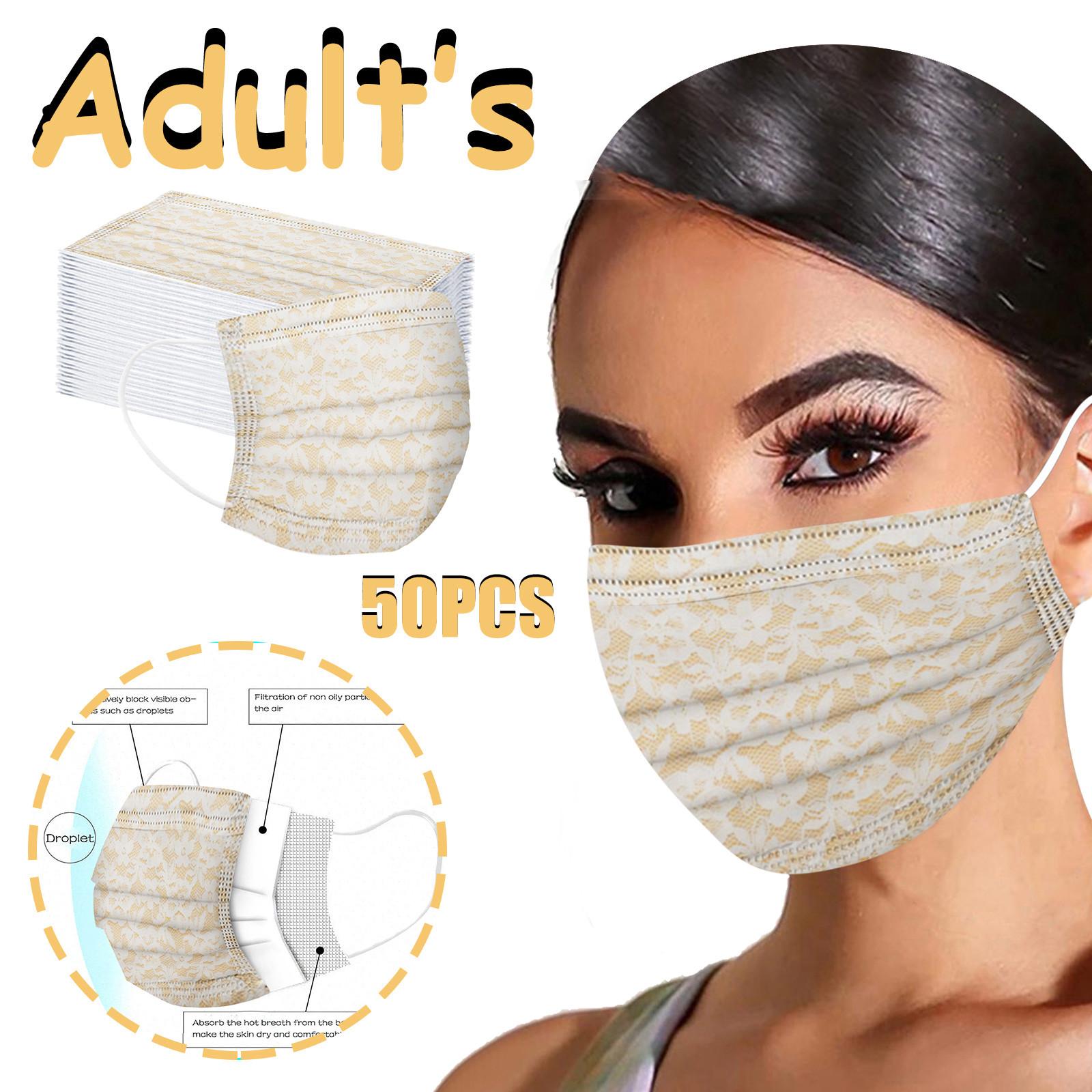 Unisex Women Man Lace Print Disposable Face Mask 3Ply Ear Loop Anti-PM2.5 Mask бежевий
Unisex Women Man Lace Print Disposable Face Mask 3Ply Ear Loop Anti-PM2.5 Mask бежевий