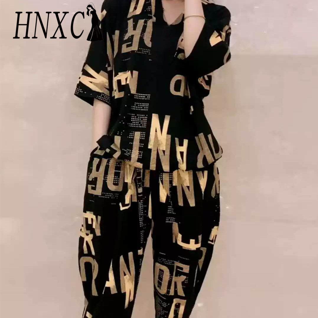 HNXC Plus-size Women s Wear Chubby Girls Set for Summer Is Stylish, Loose and Casual. Haren Skinny Pants Two-piece Set XXXXL
HNXC Plus-size Women s Wear Chubby Girls Set for Summer Is Stylish, Loose and Casual. Haren Skinny Pants Two-piece Set XXXXL
