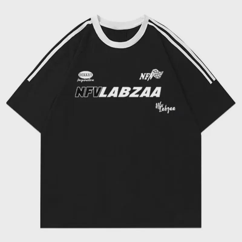 2024 Summer Retro High Street Unisex Loose-Fit T-shirts with Three-Bar Design & Letter Print 2XL чорний
2024 Summer Retro High Street Unisex Loose-Fit T-shirts with Three-Bar Design & Letter Print 2XL чорний