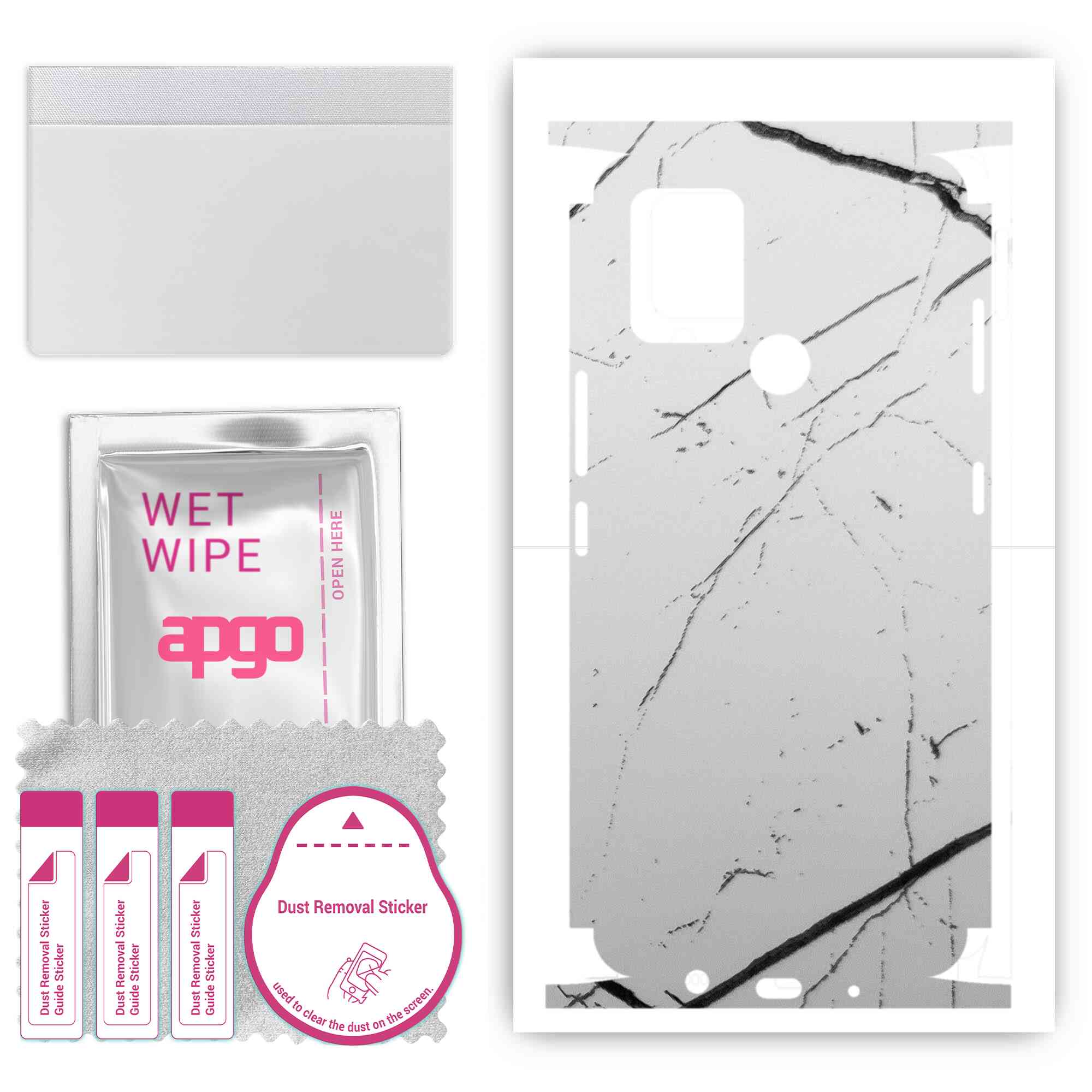 apgo Protective Skin Sticker for the back+sides compatible with Tecno Pova, Full Wrap Film, Foil, Vinyl - Pattern White Marble
apgo Protective Skin Sticker for the back+sides compatible with Tecno Pova, Full Wrap Film, Foil, Vinyl - Pattern White Marble