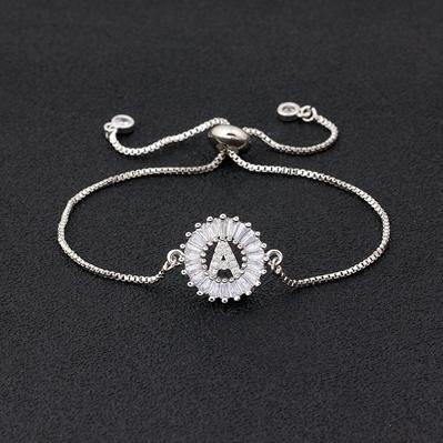 Nidin Hot Sale A-Z Initial Copper Cubic Zircon Letter Charm Bracelets Adjustable Chain For Women Lovers Fine Jewelry Gift
Nidin Hot Sale A-Z Initial Copper Cubic Zircon Letter Charm Bracelets Adjustable Chain For Women Lovers Fine Jewelry Gift