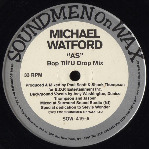 12inch Record MICHAEL WATFORD - As SOW419 Soundmen On Wax 1998 US Dance & Electronica Used
12inch Record MICHAEL WATFORD - As SOW419 Soundmen On Wax 1998 US Dance & Electronica Used