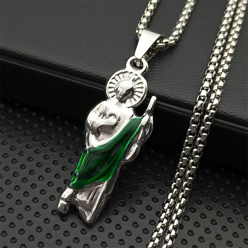 San Judas Tadeo Pendant Necklaces for Women Men Stainless Steel Gold Color St. Jude Religious Chain Jewelry Collar NZZZ774S02 60cm
San Judas Tadeo Pendant Necklaces for Women Men Stainless Steel Gold Color St. Jude Religious Chain Jewelry Collar NZZZ774S02 60cm