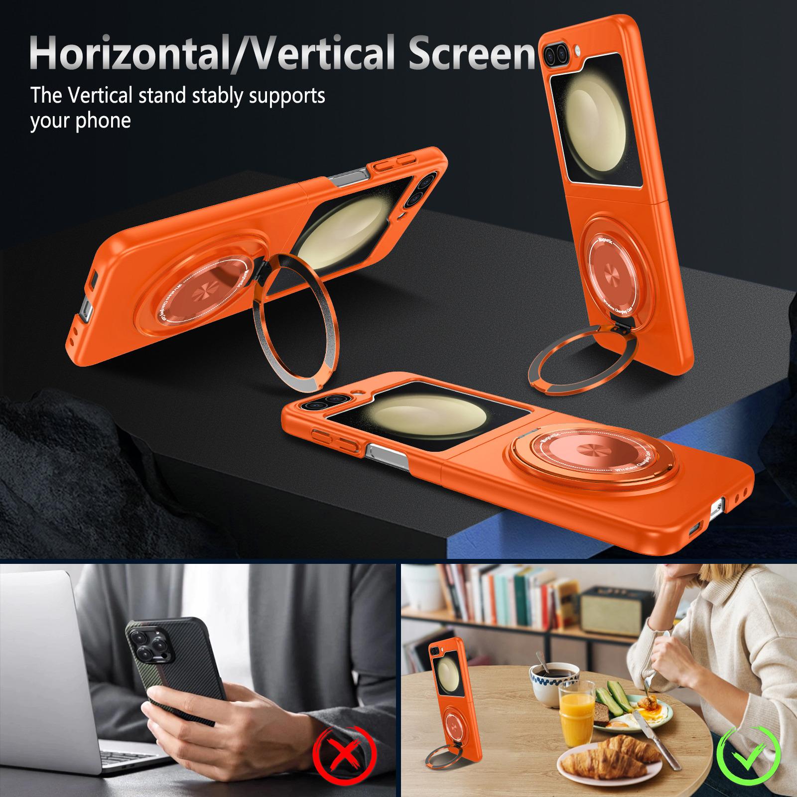 For Samsung Galaxy Z Flip6 5G Magnetic Case Rotating Kickstand PC Hard Phone Cover Orange
For Samsung Galaxy Z Flip6 5G Magnetic Case Rotating Kickstand PC Hard Phone Cover Orange