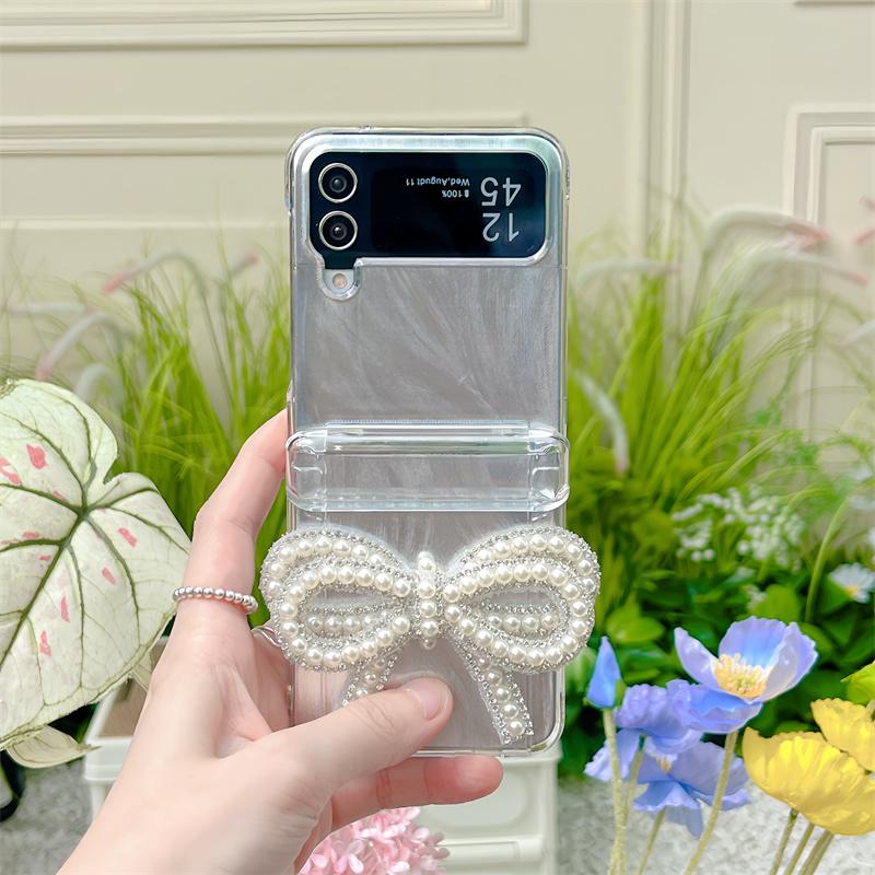 For Samsung Galaxy Z Flip 5 4 3 Case 3D Pearl Bow Bracelet Z Flip5 ZFlip 5 ZFlip5 Insert Cards Clear Shockoroof Back Cover For Z Flip 4
For Samsung Galaxy Z Flip 5 4 3 Case 3D Pearl Bow Bracelet Z Flip5 ZFlip 5 ZFlip5 Insert Cards Clear Shockoroof Back Cover For Z Flip 4