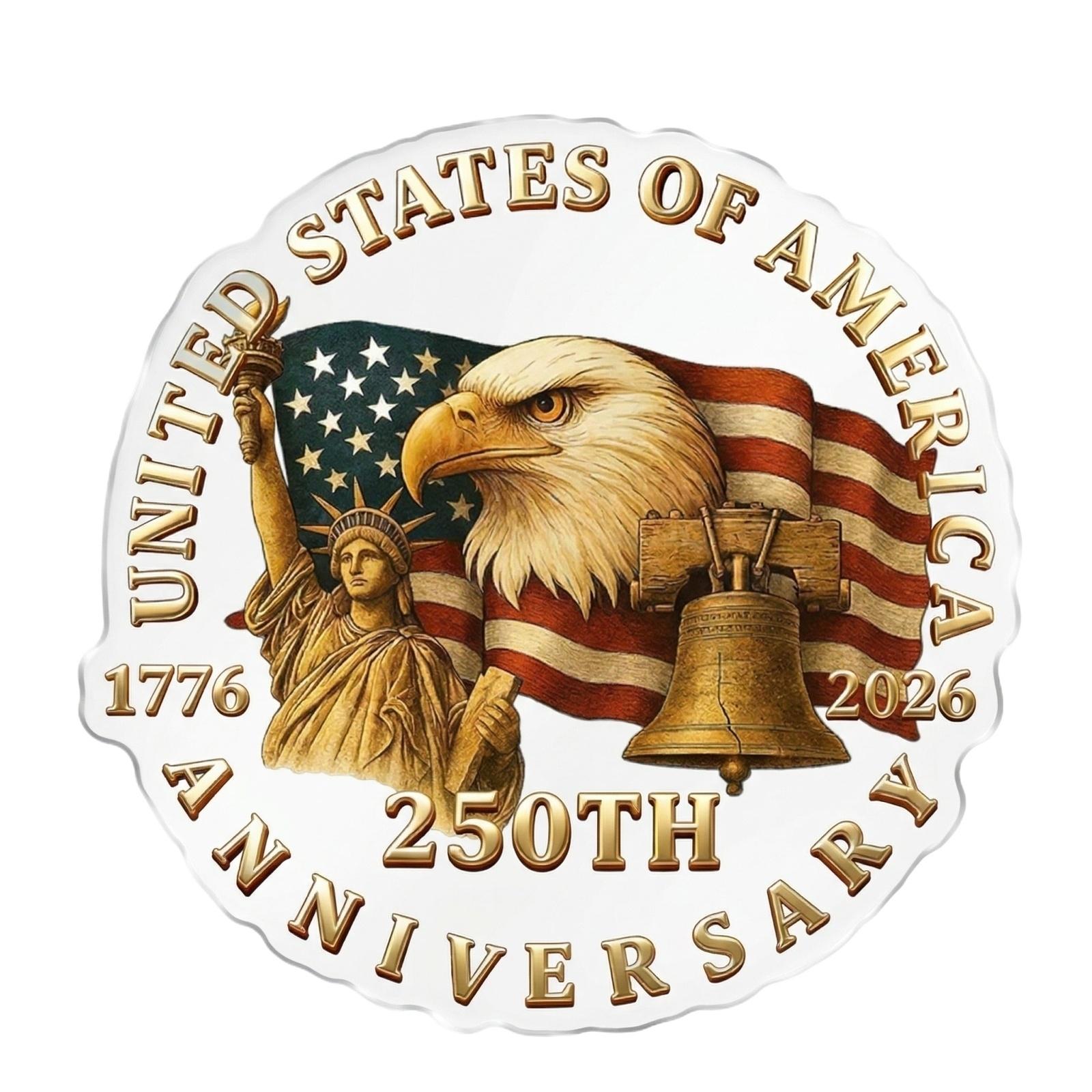 United States of America 250th Anniversary Car Sticker Window Decal Durable Vinyl Material Weather Resistant Easy to Apply and Remove One Size
United States of America 250th Anniversary Car Sticker Window Decal Durable Vinyl Material Weather Resistant Easy to Apply and Remove One Size