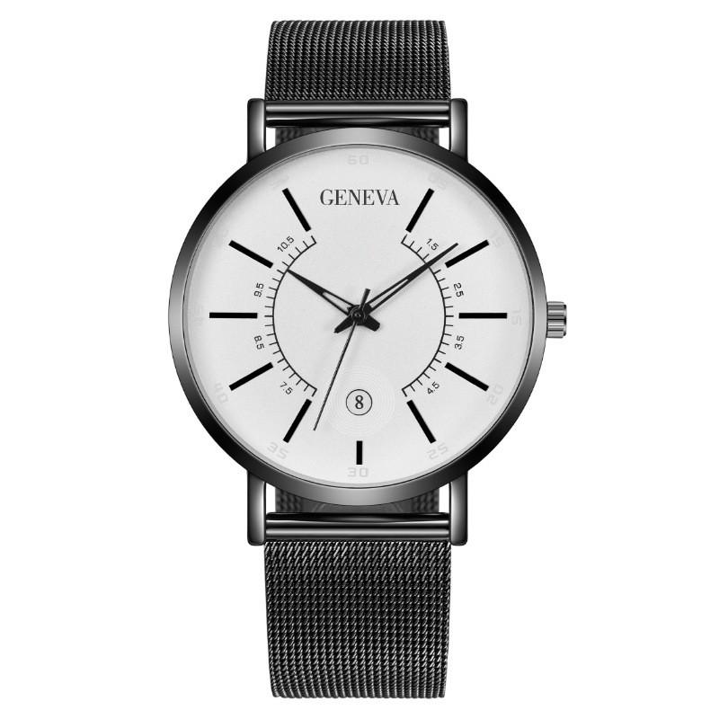 Geneva Style Mens Quartz Watch With Calendar And 24h Indicator For Business And Casual Use White
Geneva Style Mens Quartz Watch With Calendar And 24h Indicator For Business And Casual Use White