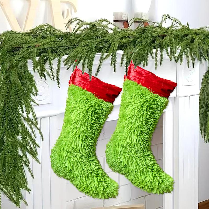 1Pc Christmas Tree Decoration Fireplace Green Christmas Socks Hairy Pendant Candy Pouch Polyester Gift Bag Holiday Party Decor 1PC
1Pc Christmas Tree Decoration Fireplace Green Christmas Socks Hairy Pendant Candy Pouch Polyester Gift Bag Holiday Party Decor 1PC